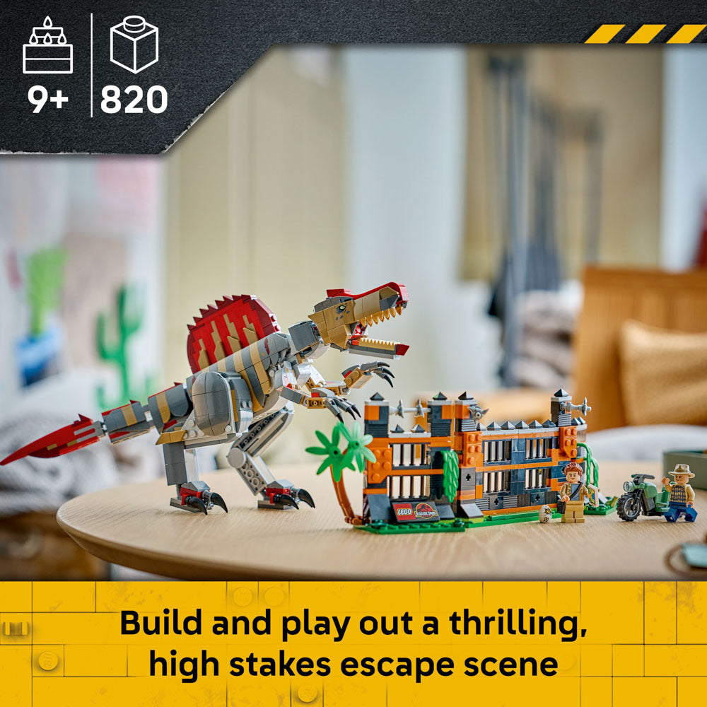Assembled LEGO 77982 Jurassic World Spinosaurus Dinosaur Escape set