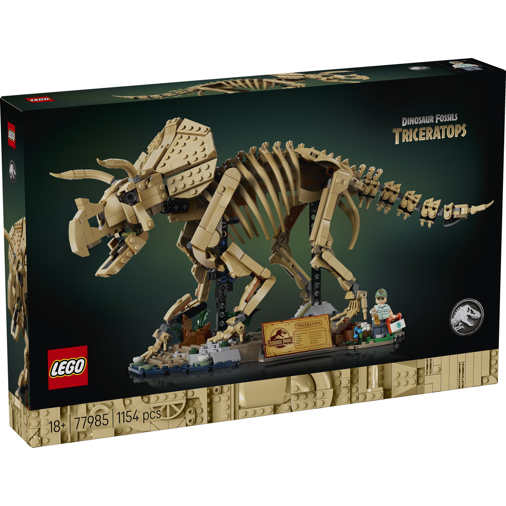 LEGO 77985 Jurassic World Dinosaur Fossils Triceratops Set in packaging