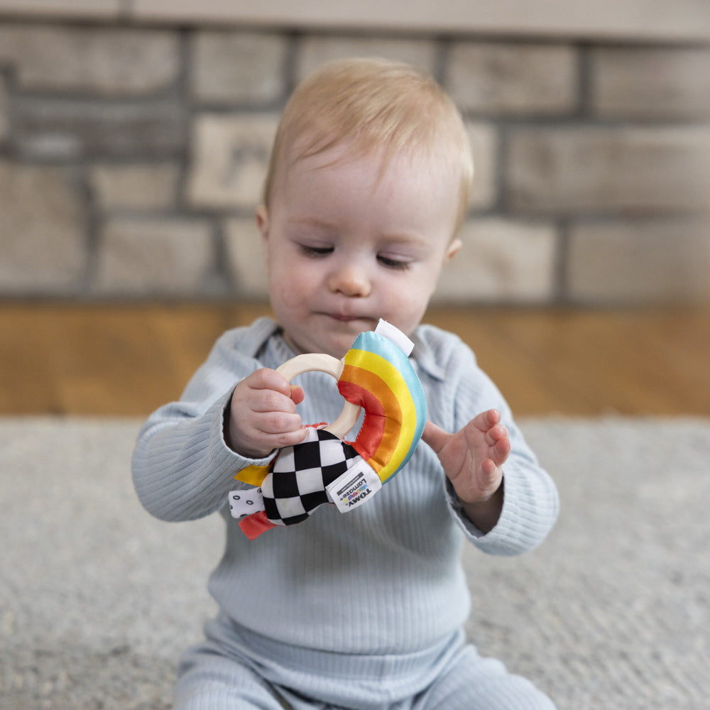 Lamaze Besties Heart & Rainbow Rattle.