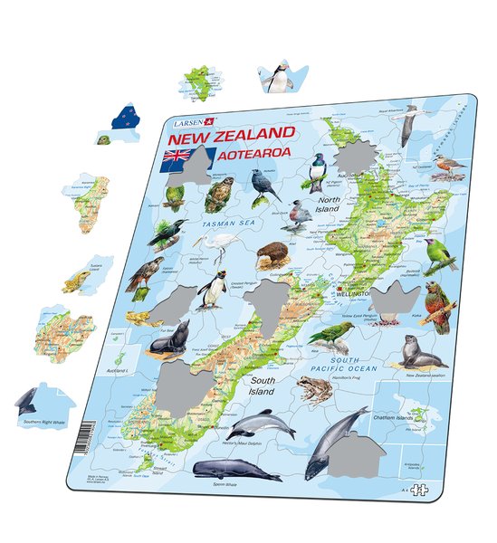 Larsen Map Of New Zealand Frame Tray Puzzle