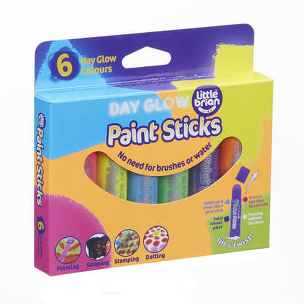 LITTLE BRIAN PAINT STICKS DAY GLOW COLOURS 6 PACK