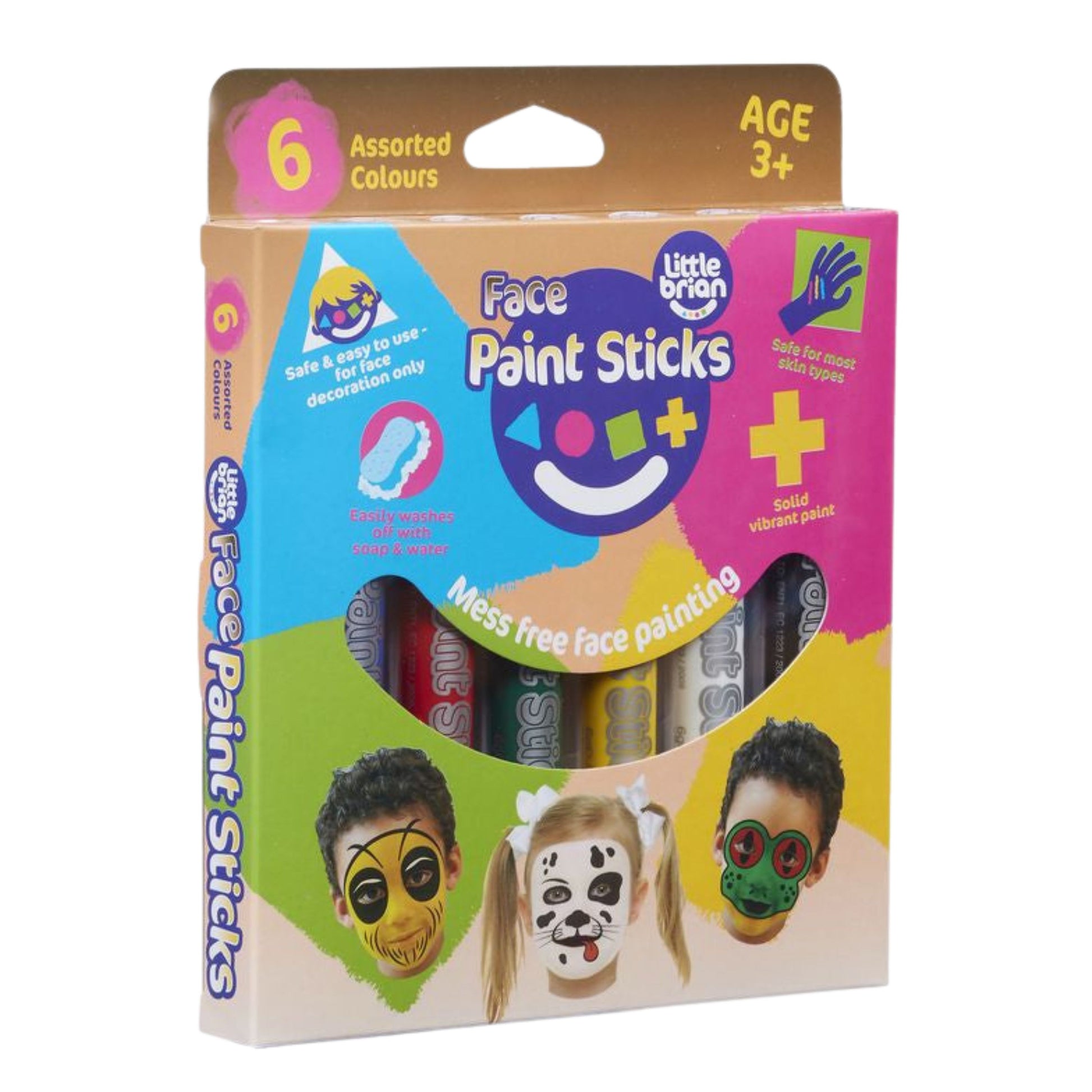 Little Brian Face Paint Sticks Classic 6 Pack - Toyworld NZ