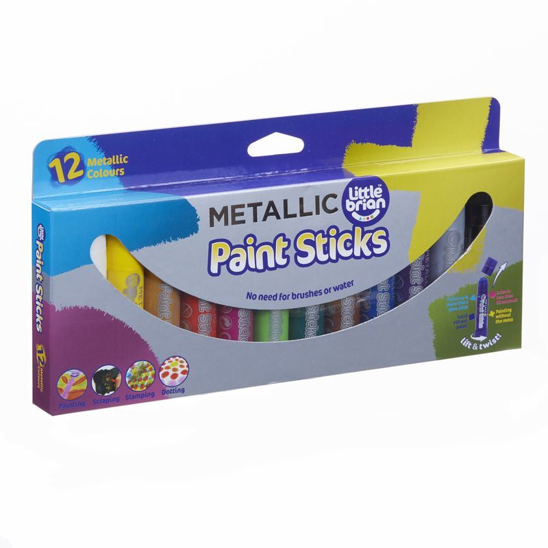 Little Brian Paint Sticks Metallic Colours 12 Pack - Toyworld NZ