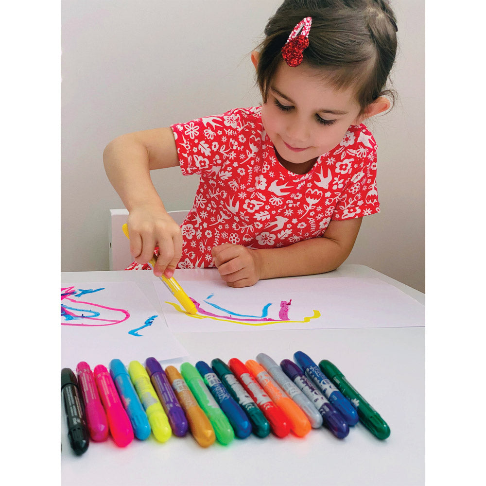 Child using the Little Brian Scribble Paint Sticks 12 Pack