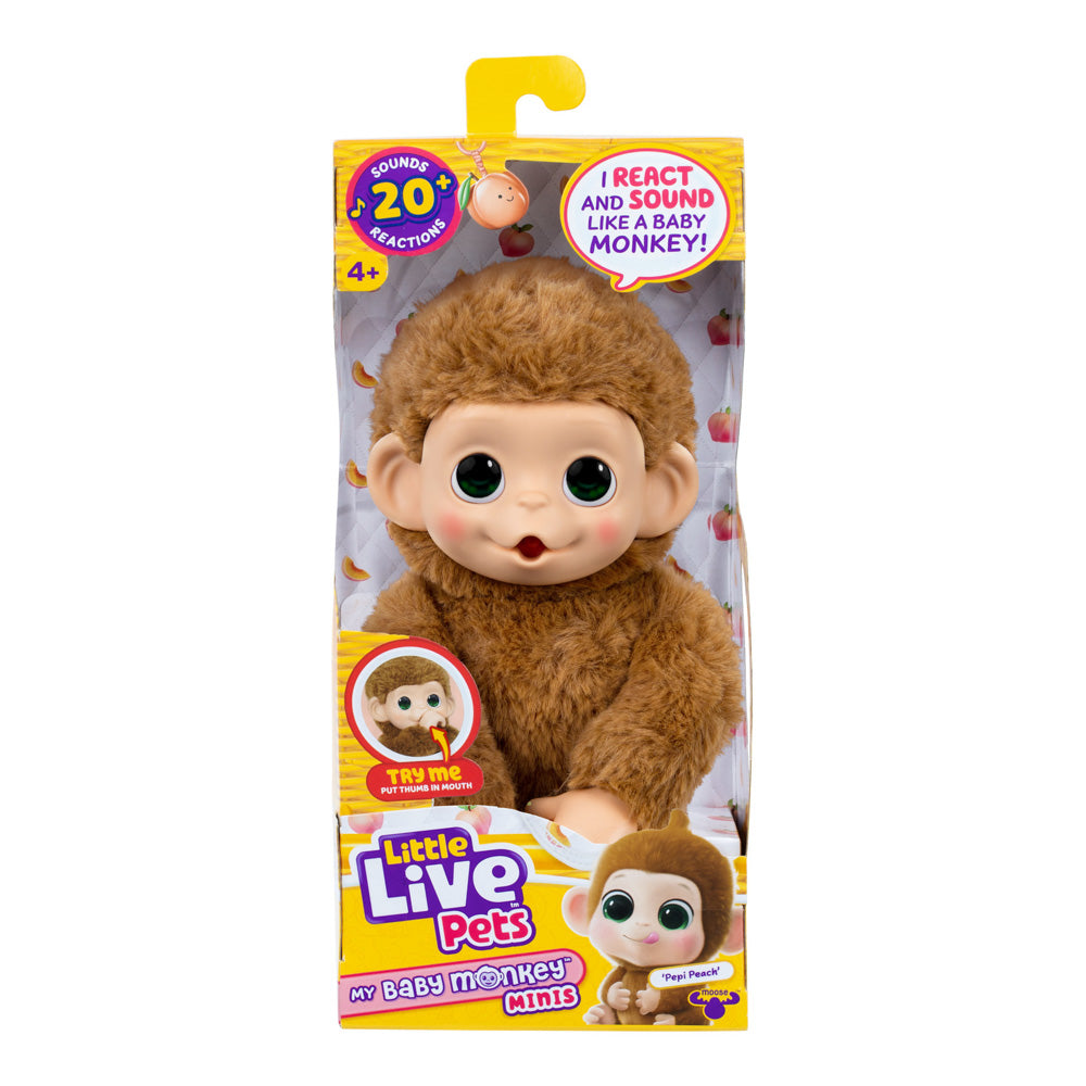 Little Live Pets My Baby Mini Monkey - Pepi Peach Brown Monkey, in packaging