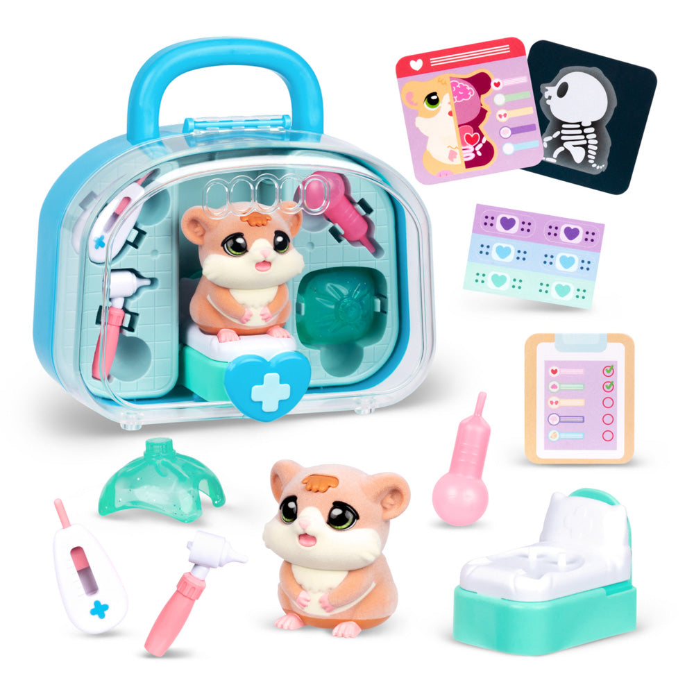 Accessories included in the Child playing with the Little Live Pets Ouchies Series 2 Mini Coco hamster