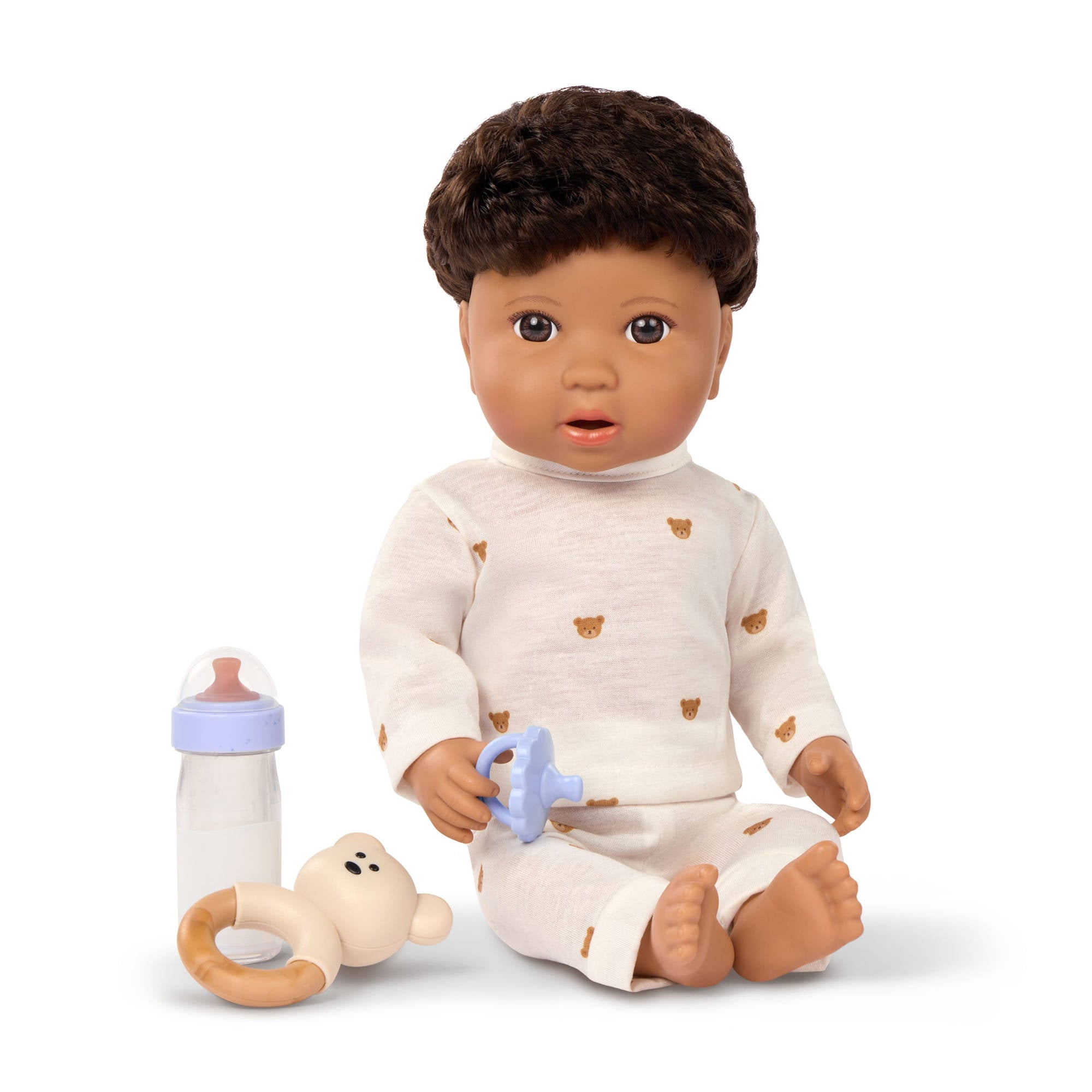 Lullababy 14 Inch Doll with Brunette Hair & Bottle Set - Boy