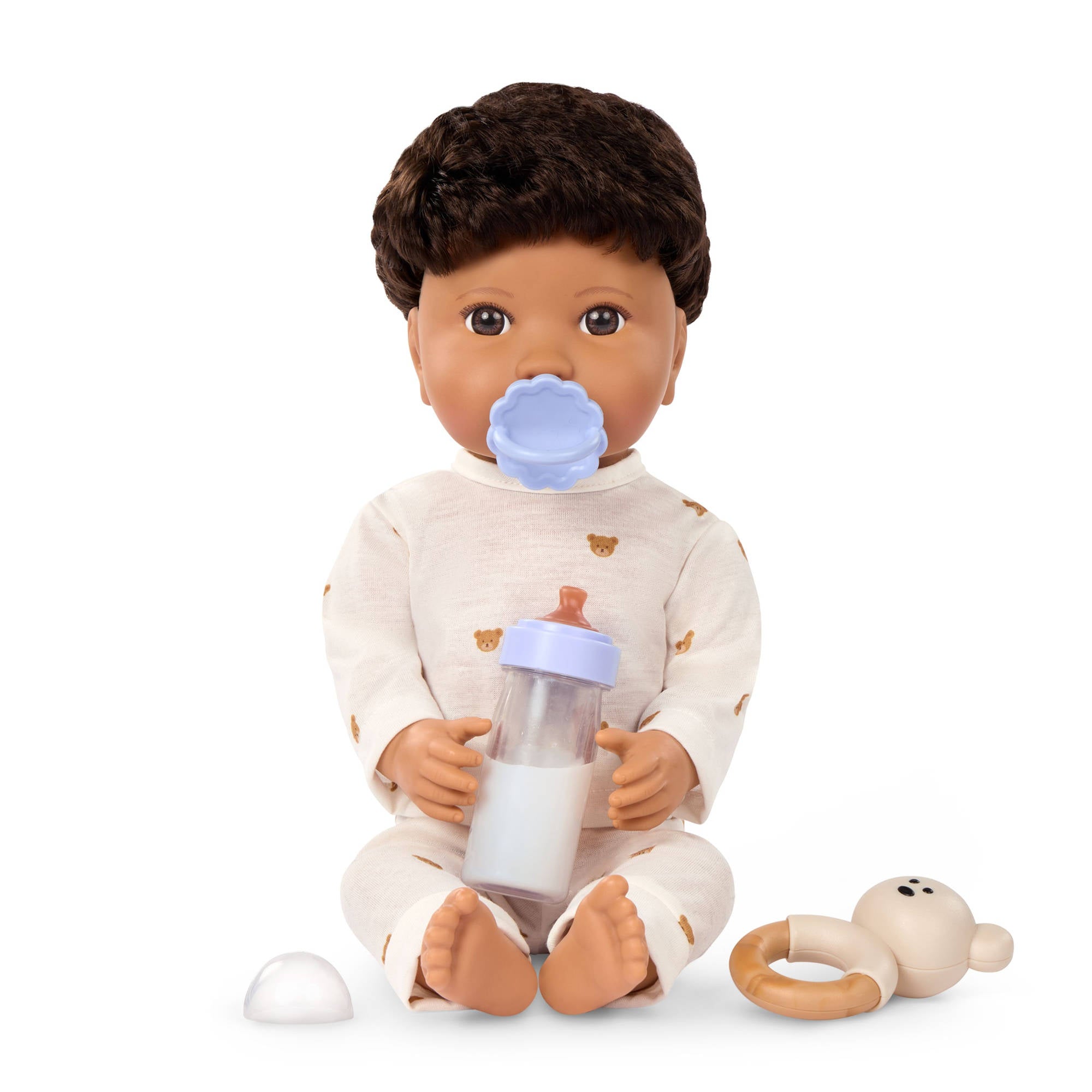 Lullababy 14 Inch Doll with Brunette Hair & Bottle Set - Boy