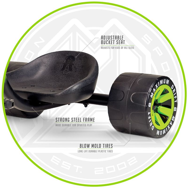 madd gear mini drift trike Madd Gear Mini Drift Trike Green/Black – Toyworld NZ