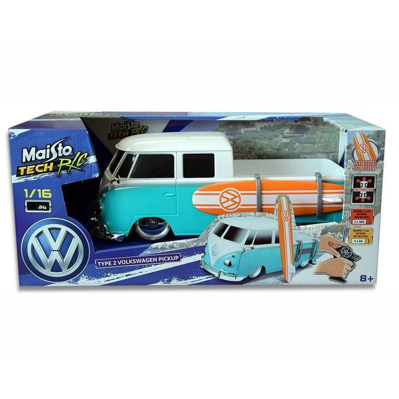 Maisto Tech Remote Control 1:16 Volkswagen Type 2 Pick Up With Surfboard