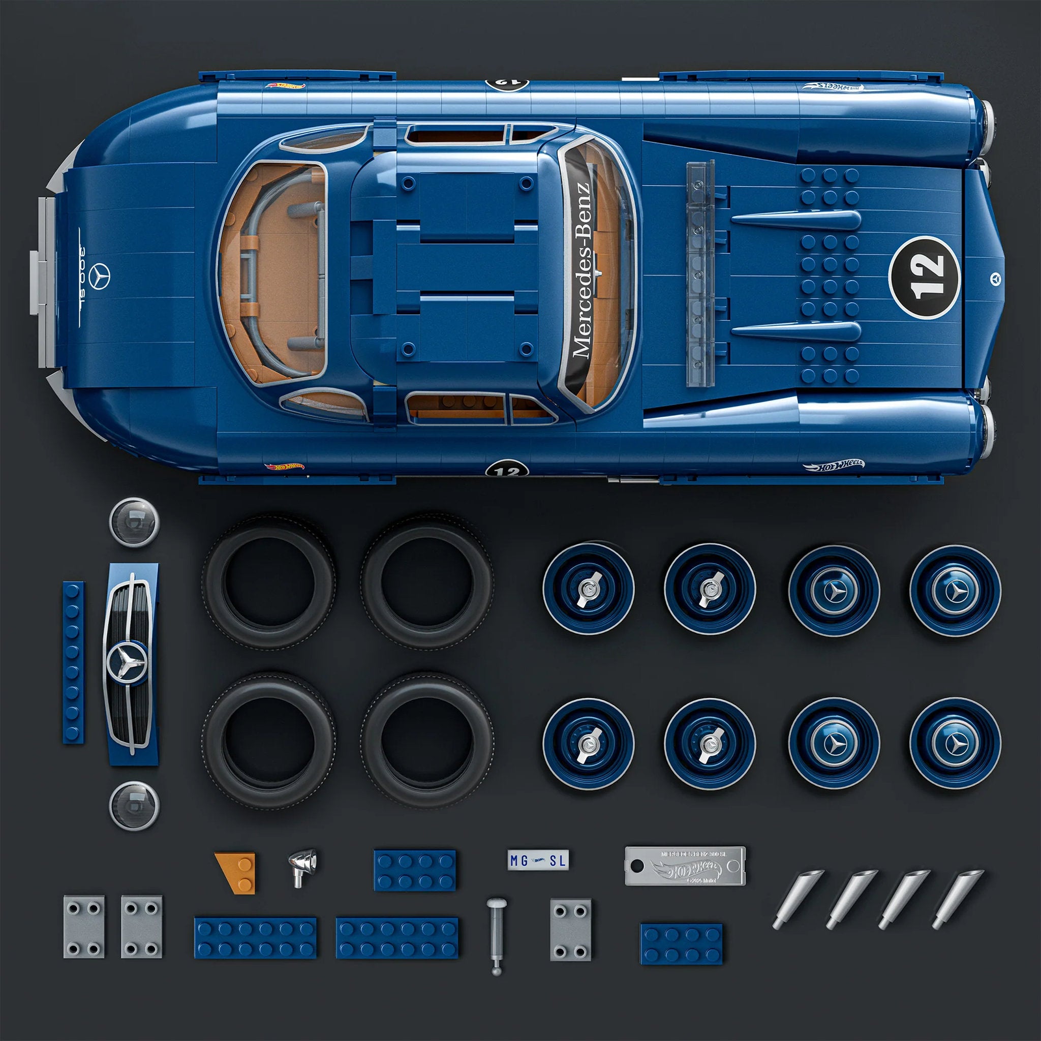 Mattel Brick Shop Hot Wheels Premium Mercedes-Benz 300 SL Building Set