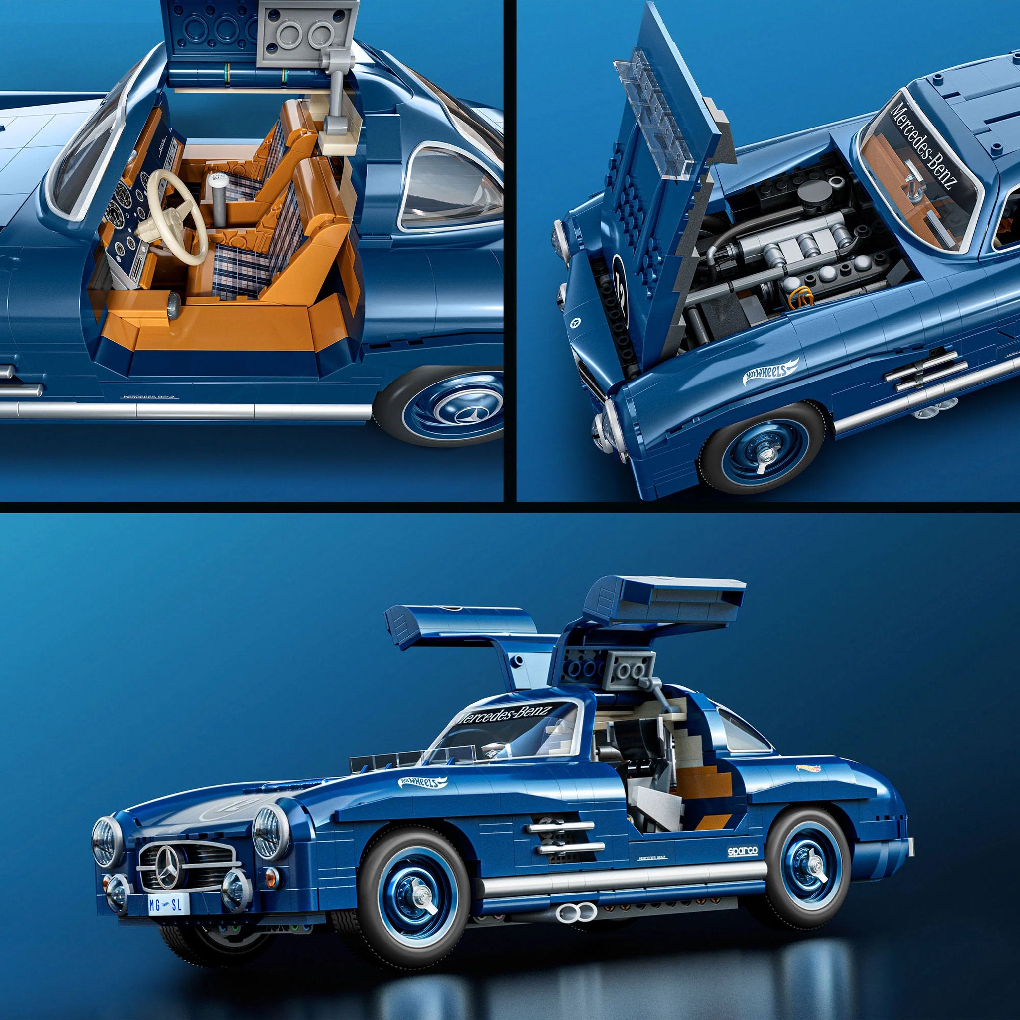 Mattel Brick Shop Hot Wheels Premium Mercedes-Benz 300 SL Building Set