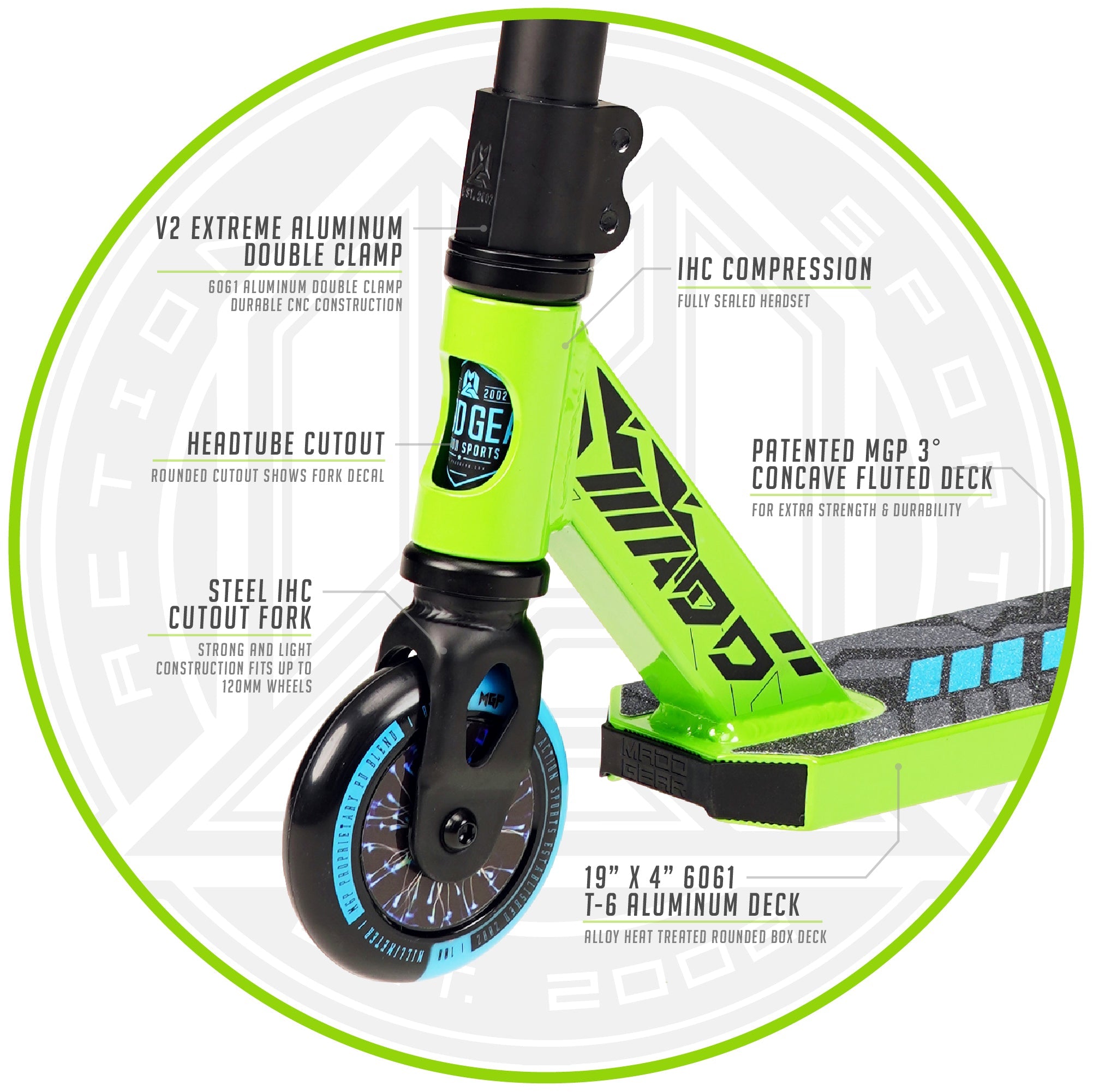 madd gear kick extreme Madd Gear Kick Howler Stunt Scooter Green/Blue – Toyworld NZ