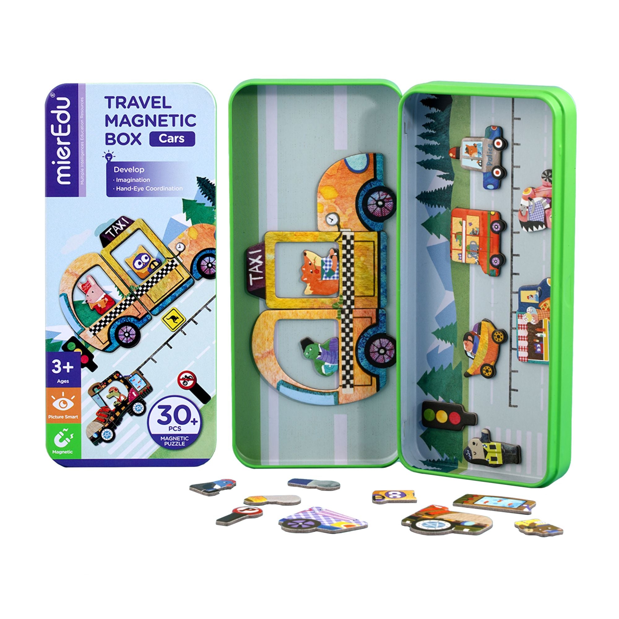MierEdu Magnetic Puzzle Box Cars