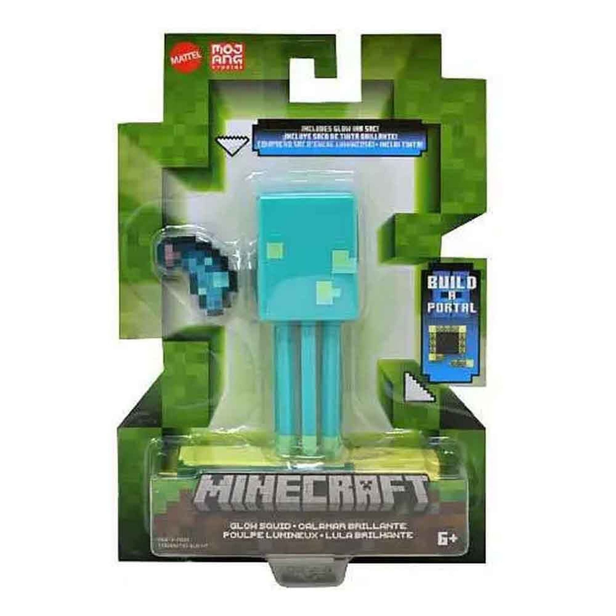 Minecraft Craft-A-Block Figure Build-A-Portal Glow Squid – Toyworld NZ