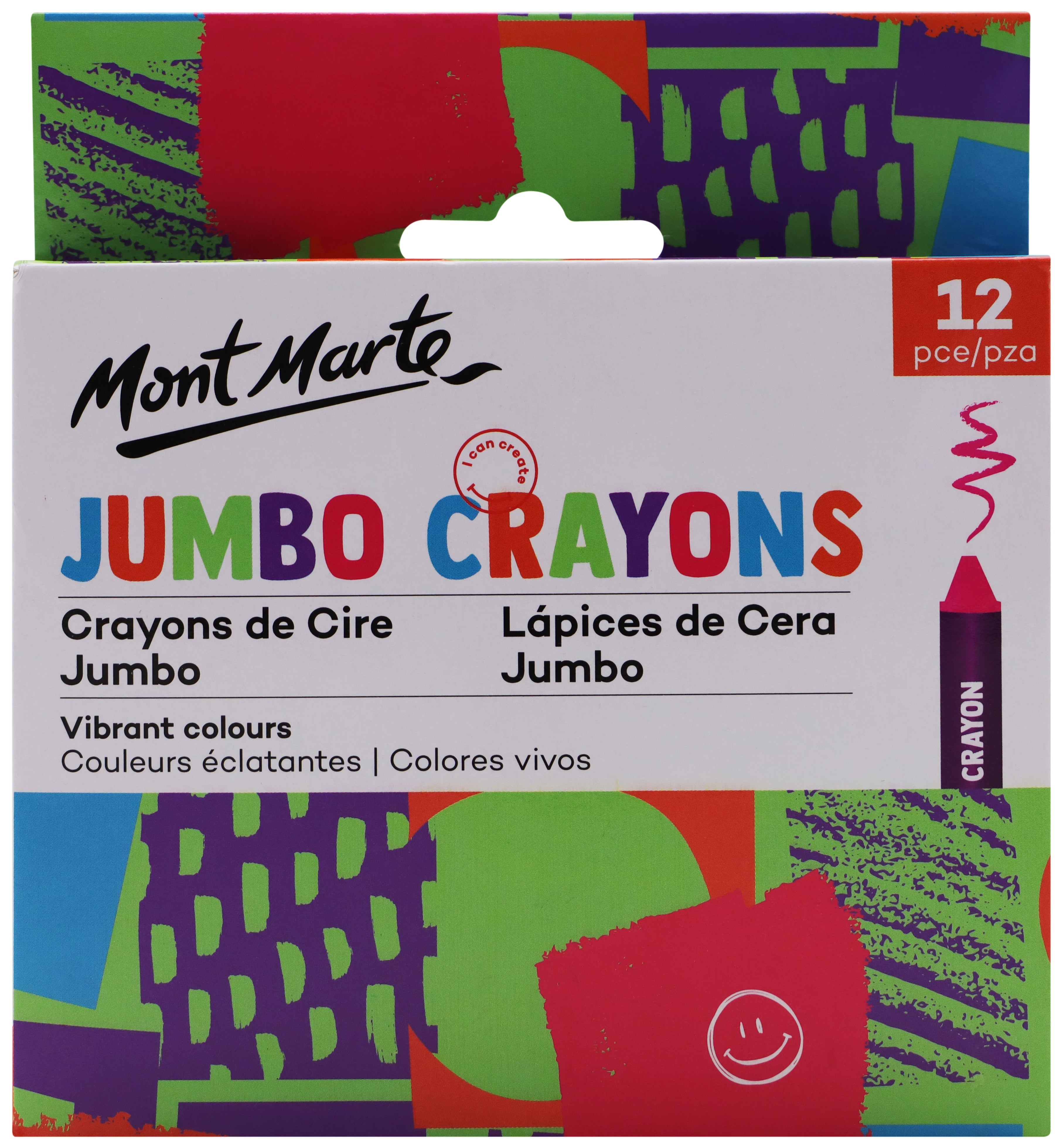 Mont Marte Jumbo Crayons 12 Pack