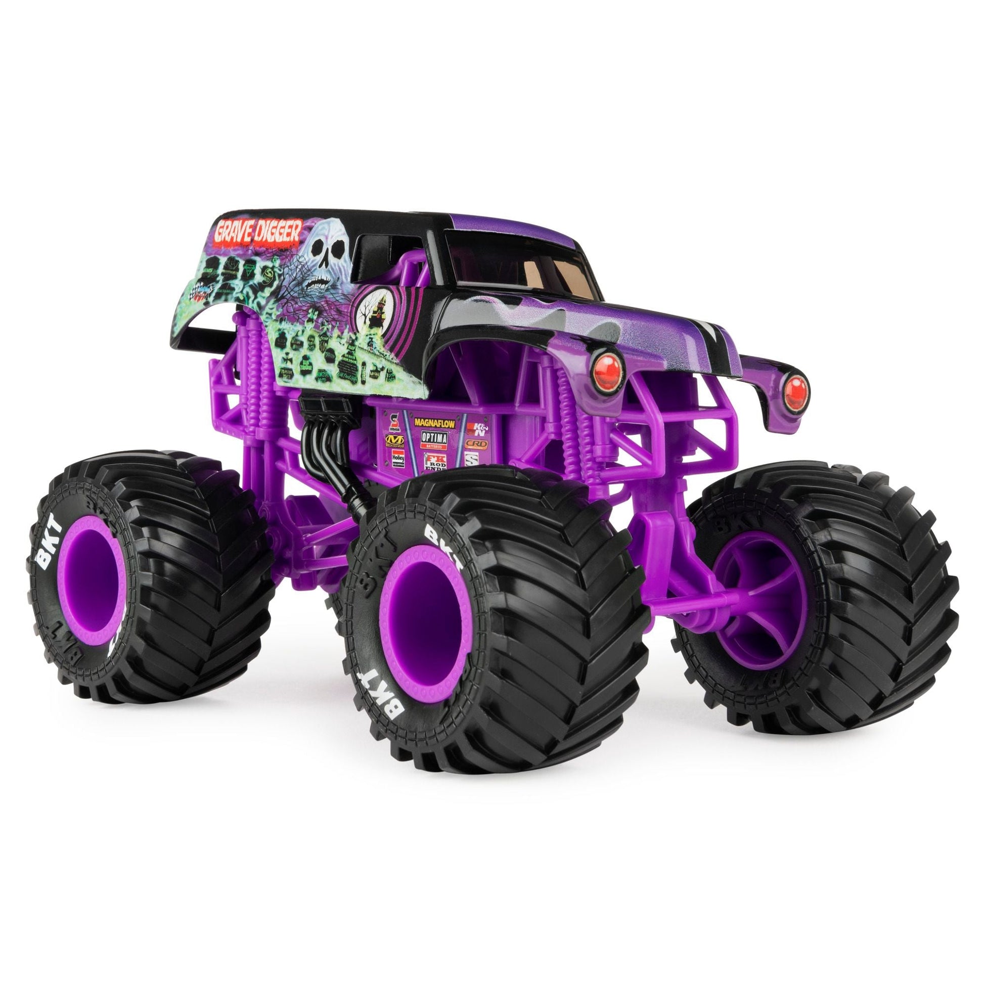 Monster Jam 1:24 Collector Die Cast Grave Digger Purple Chassis - Toyworld NZ