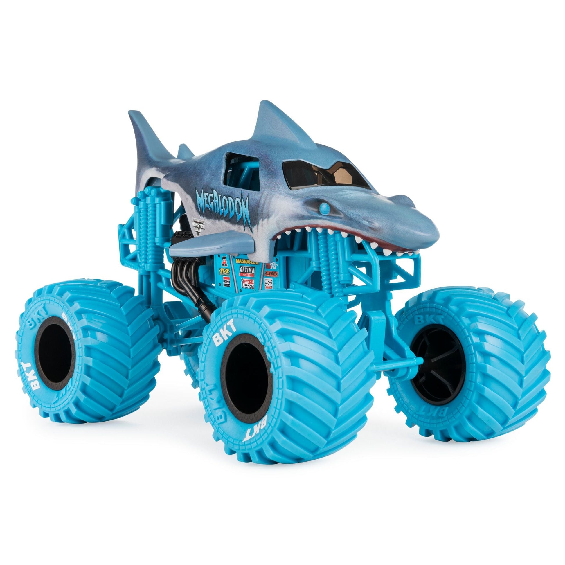 Monster Jam 1:24 Collector Die Cast MEGAlodon Blue Chassis - Toyworld NZ