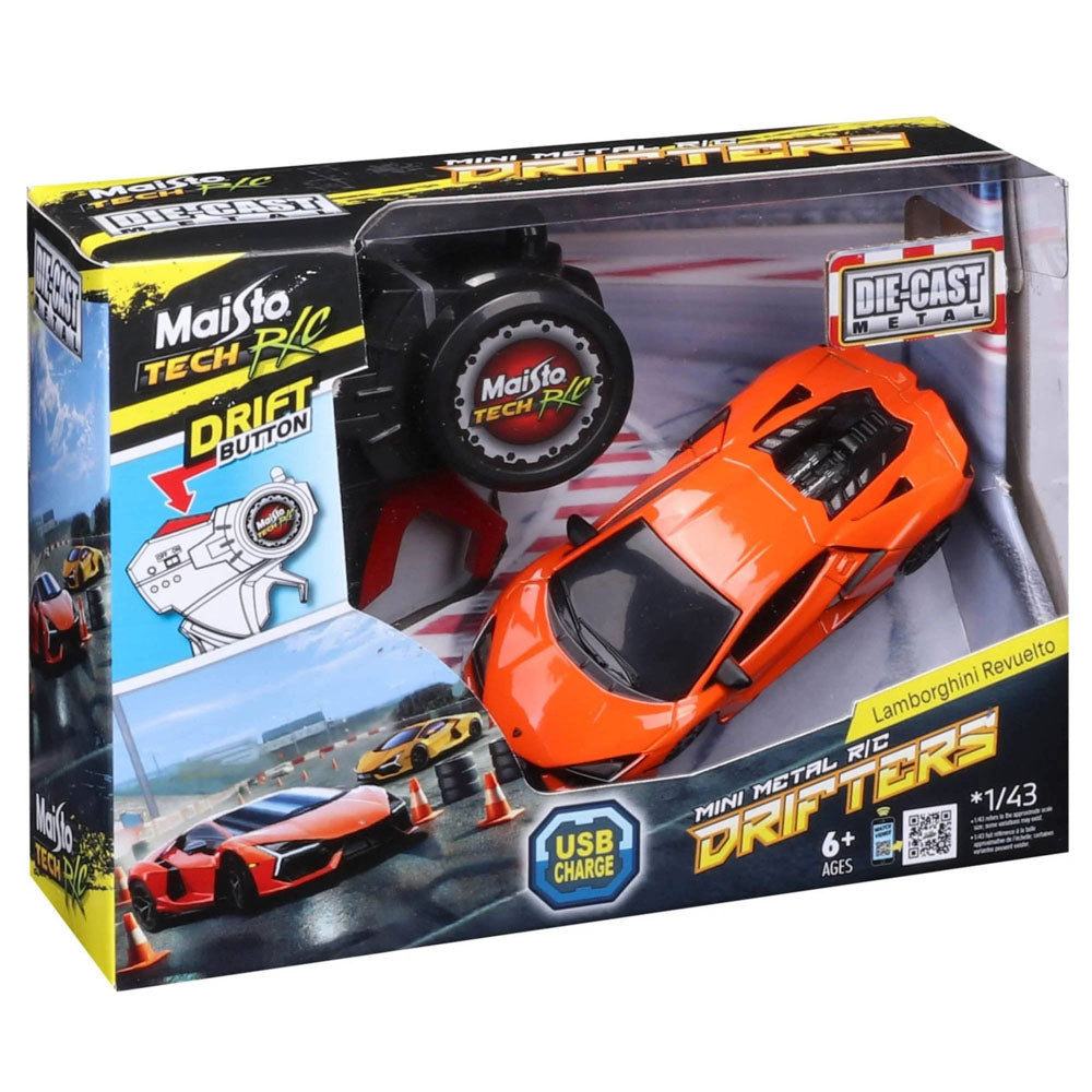 Red Orange Maisto Tech remote controlled 1:43 Die-Cast Mini Metal Drifters Assorted Styles, in packaging