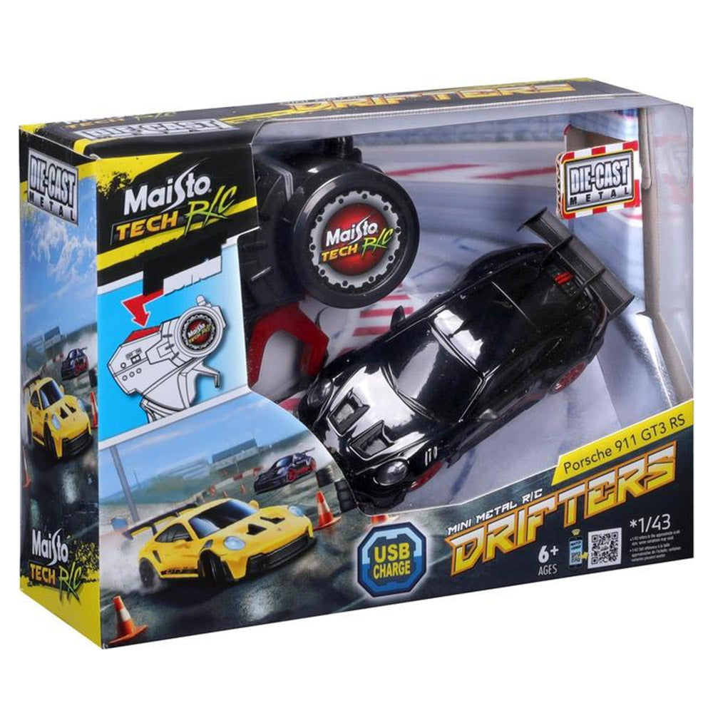 Black Maisto Tech remote controlled 1:43 Die-Cast Mini Metal Drifters Assorted Styles, in packaging