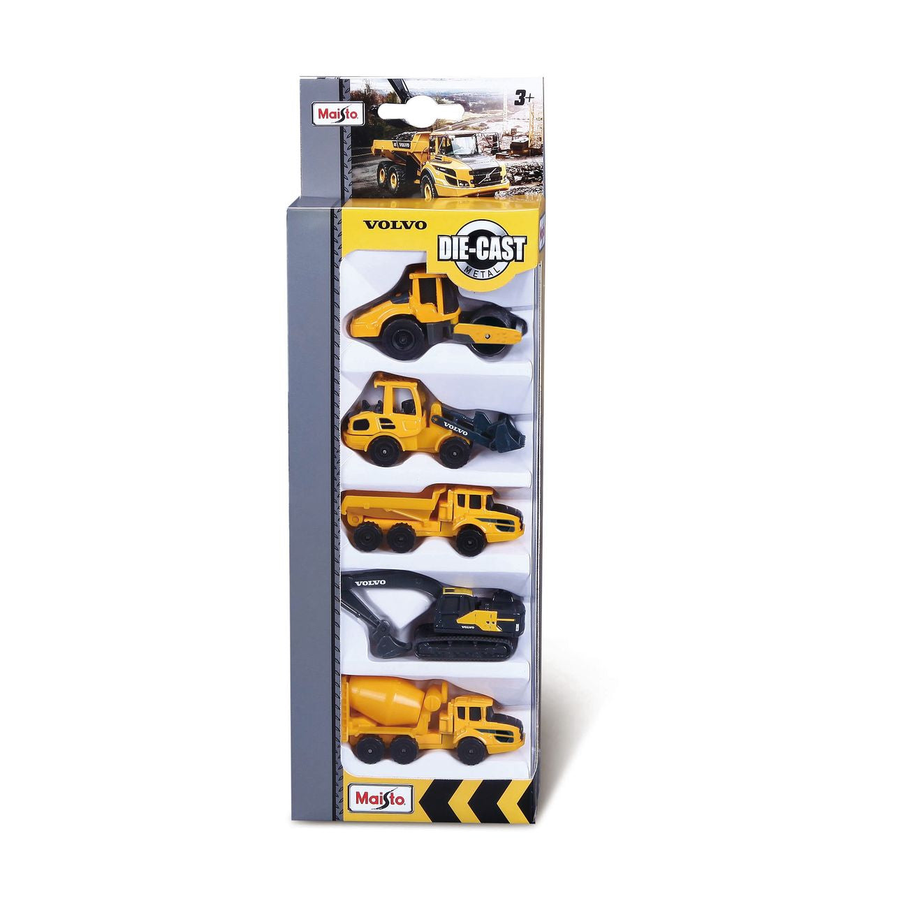 Maisto Volvo 3 Inch Construction Vehicle 5 Pack