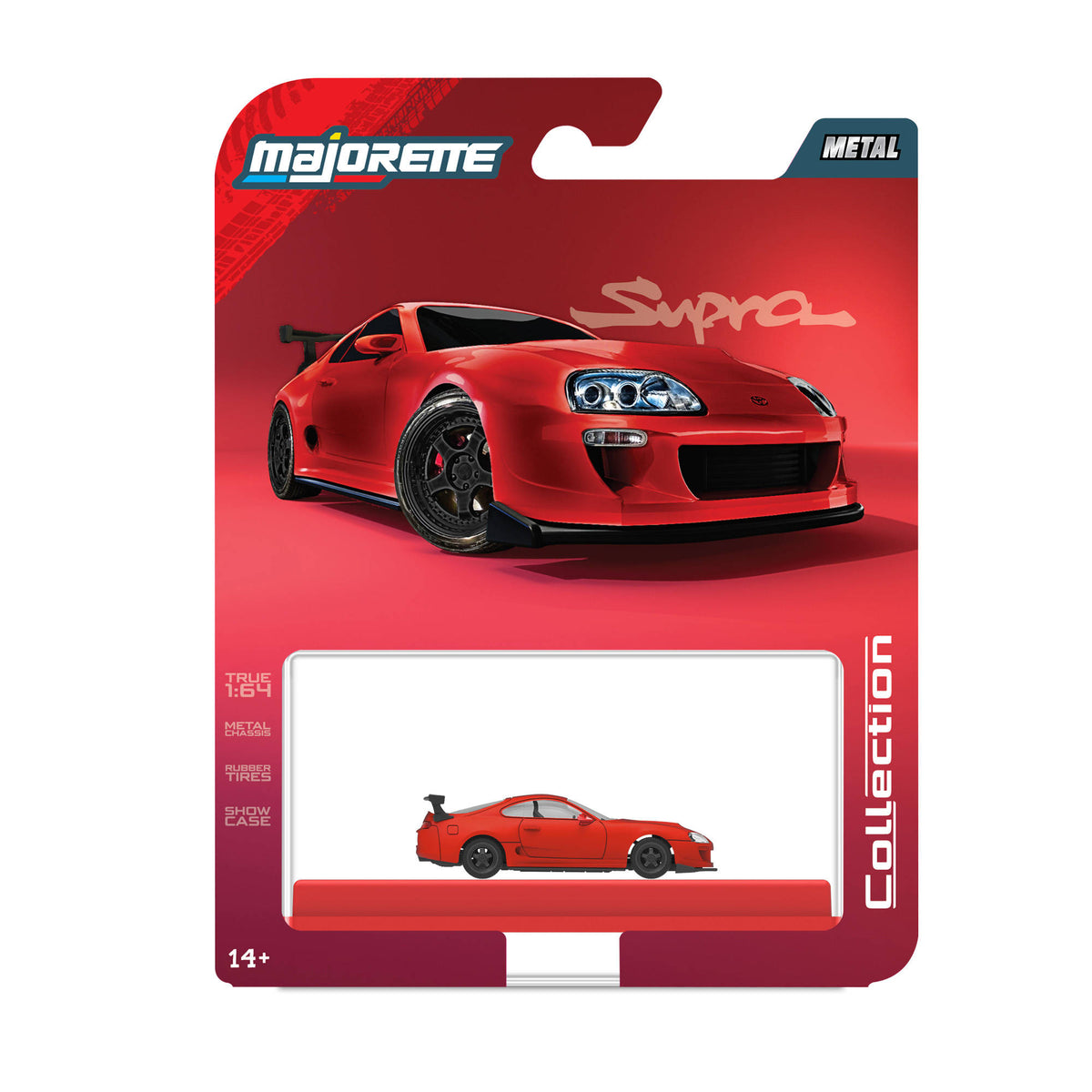 Majorette Collection 1995 Toyota Supra Red Die-Cast toy Car.