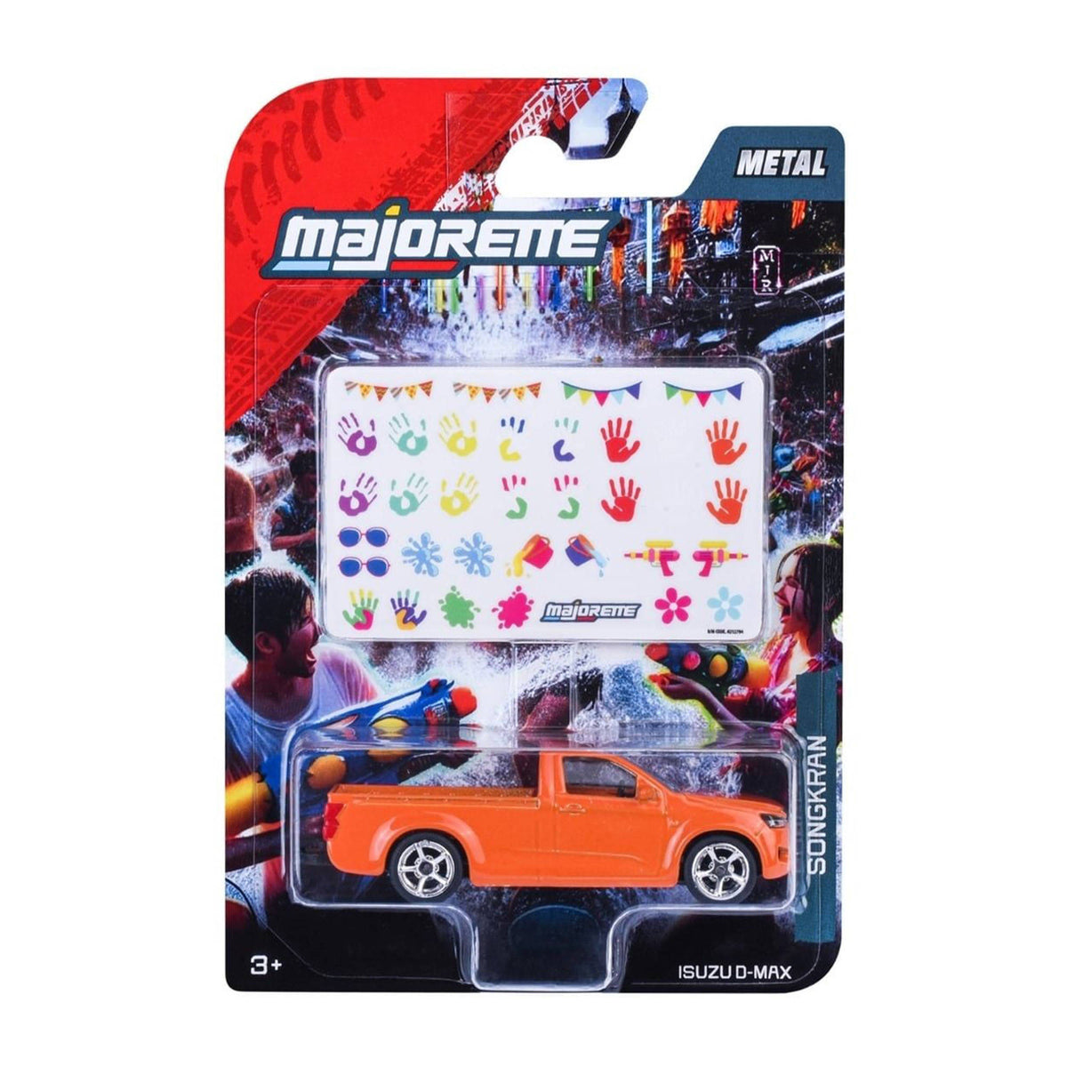Majorette Isuzu D-Max Songkran toy cars with stickers - Assorted Styles.