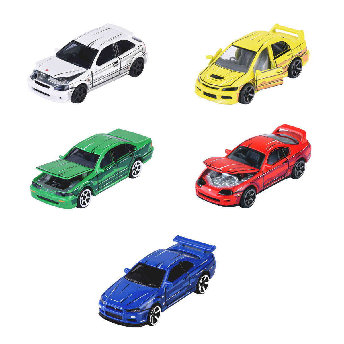 Majorette JDM Legends Anime 5-Pack of toy cars.