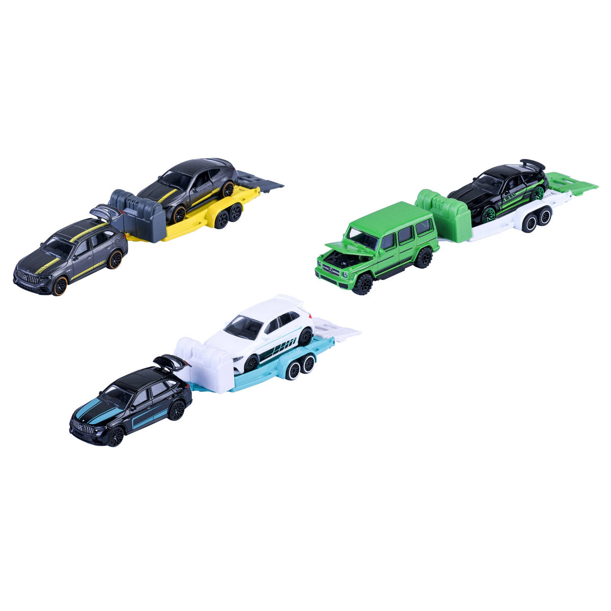 Majorette Mercedes AMG Deluxe Trailer with cars - Assorted Styles toys.