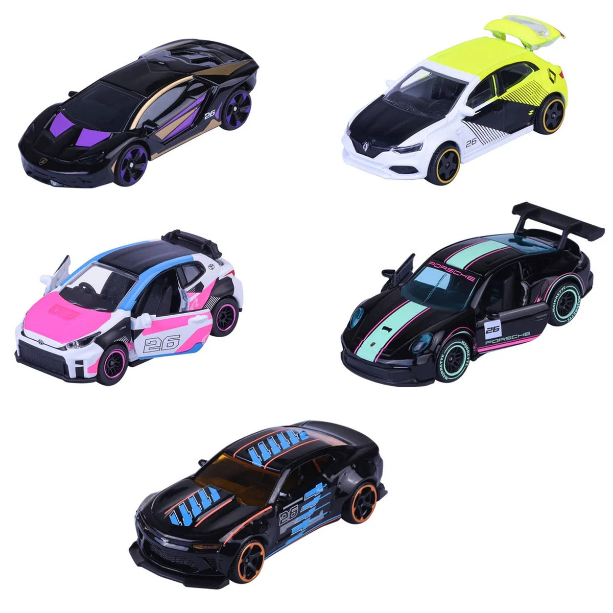 Majorette Neon Racer toy cars - 5-Pack.