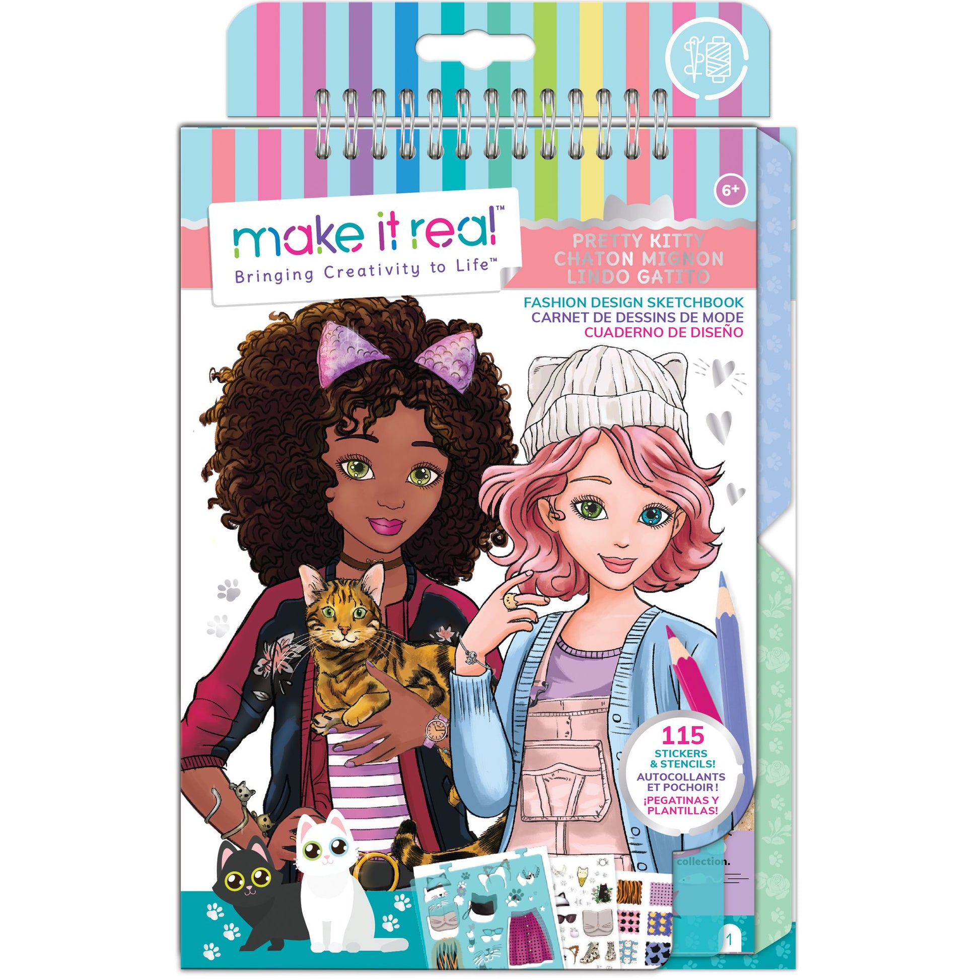 Make It Real Fashion Design Sketchbook: Pretty Kitty - Toyworld NZ