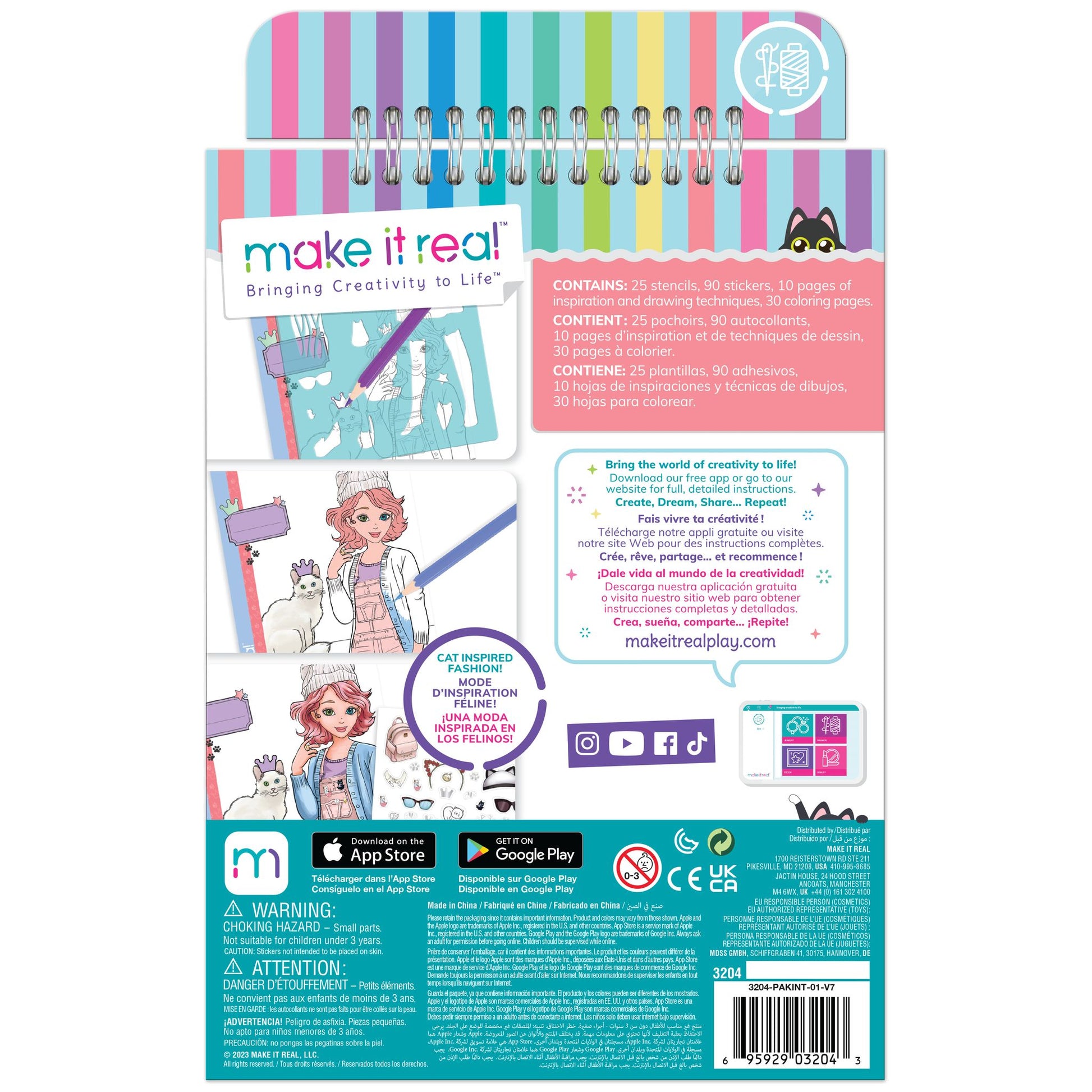 Make It Real Fashion Design Sketchbook: Pretty Kitty - Toyworld NZ