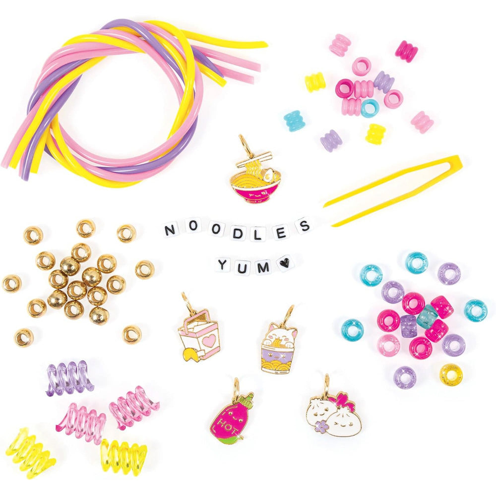 Charms and beads in the Make It Real Knot Noodles Bracelet DIY Kit