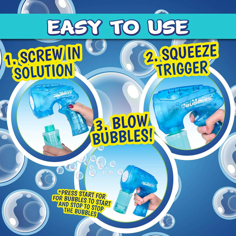 Maxx Bubbles Super Light-Up Bubble Blower toy.