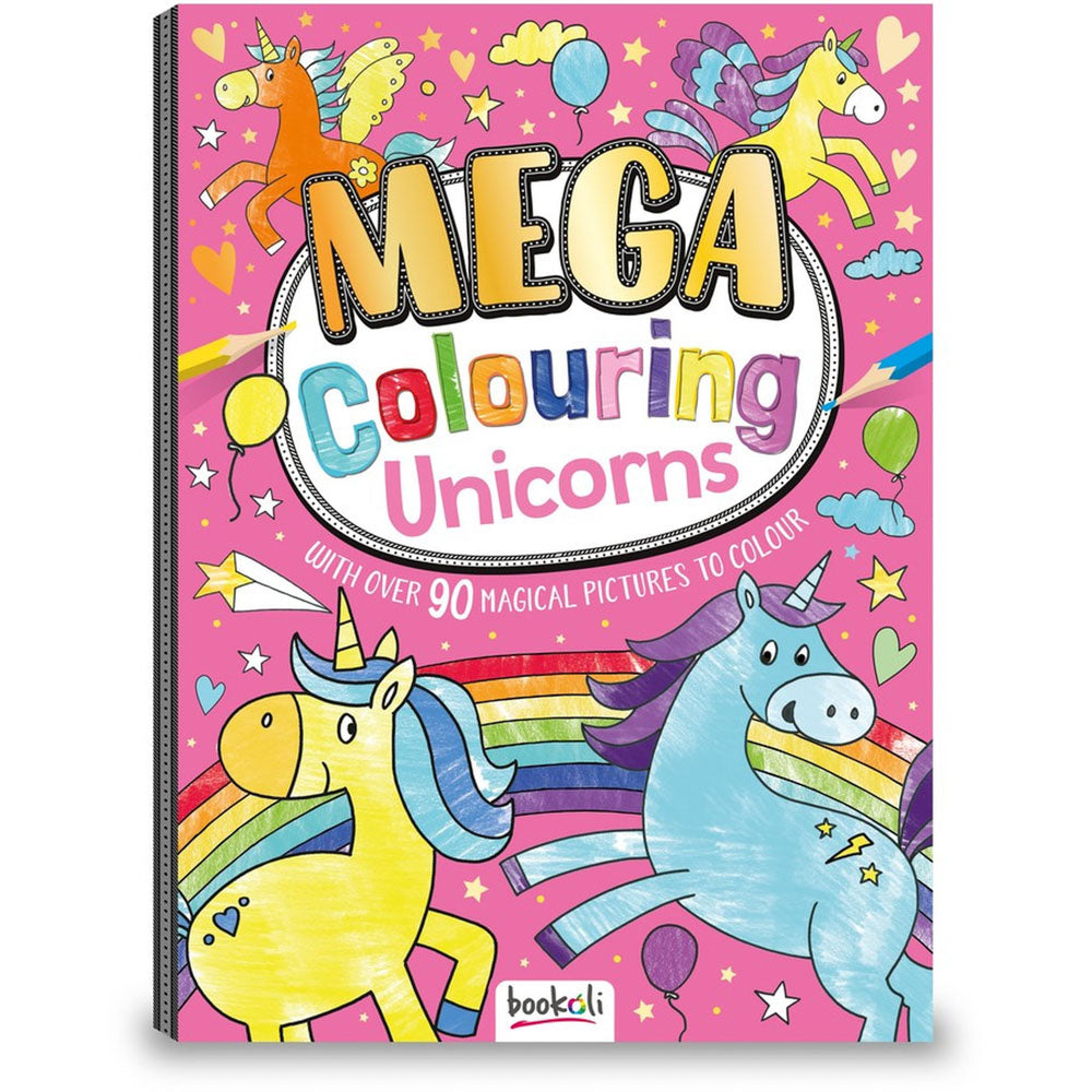 Mega Colouring Unicorns book with 90 pages