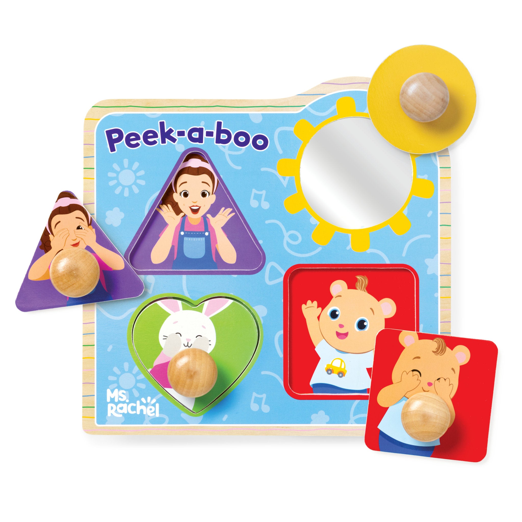 Melissa & Doug Ms Rachel Wooden Jumbo Peek-a-Boo Peg Puzzle