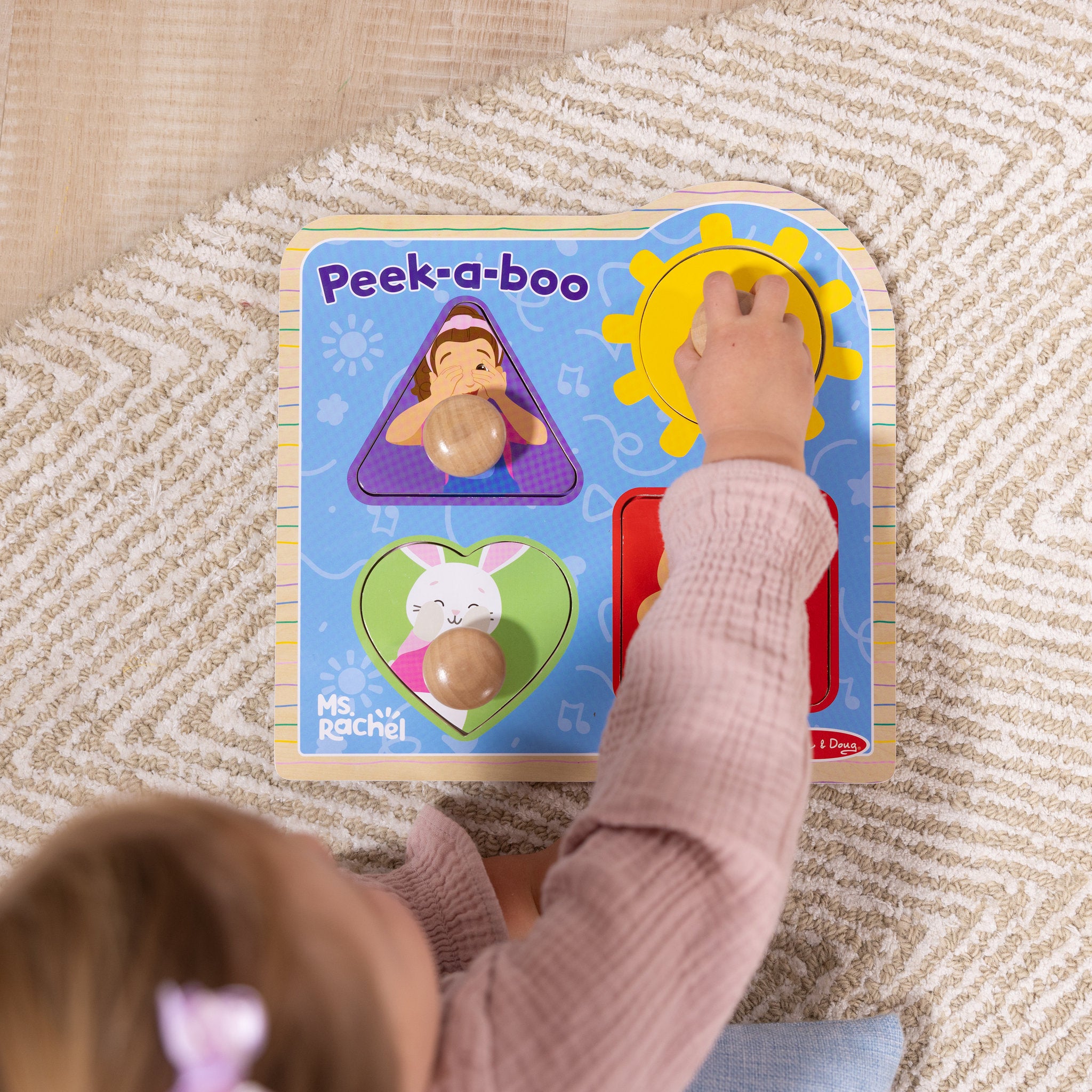 Melissa & Doug Ms Rachel Wooden Jumbo Peek-a-Boo Peg Puzzle