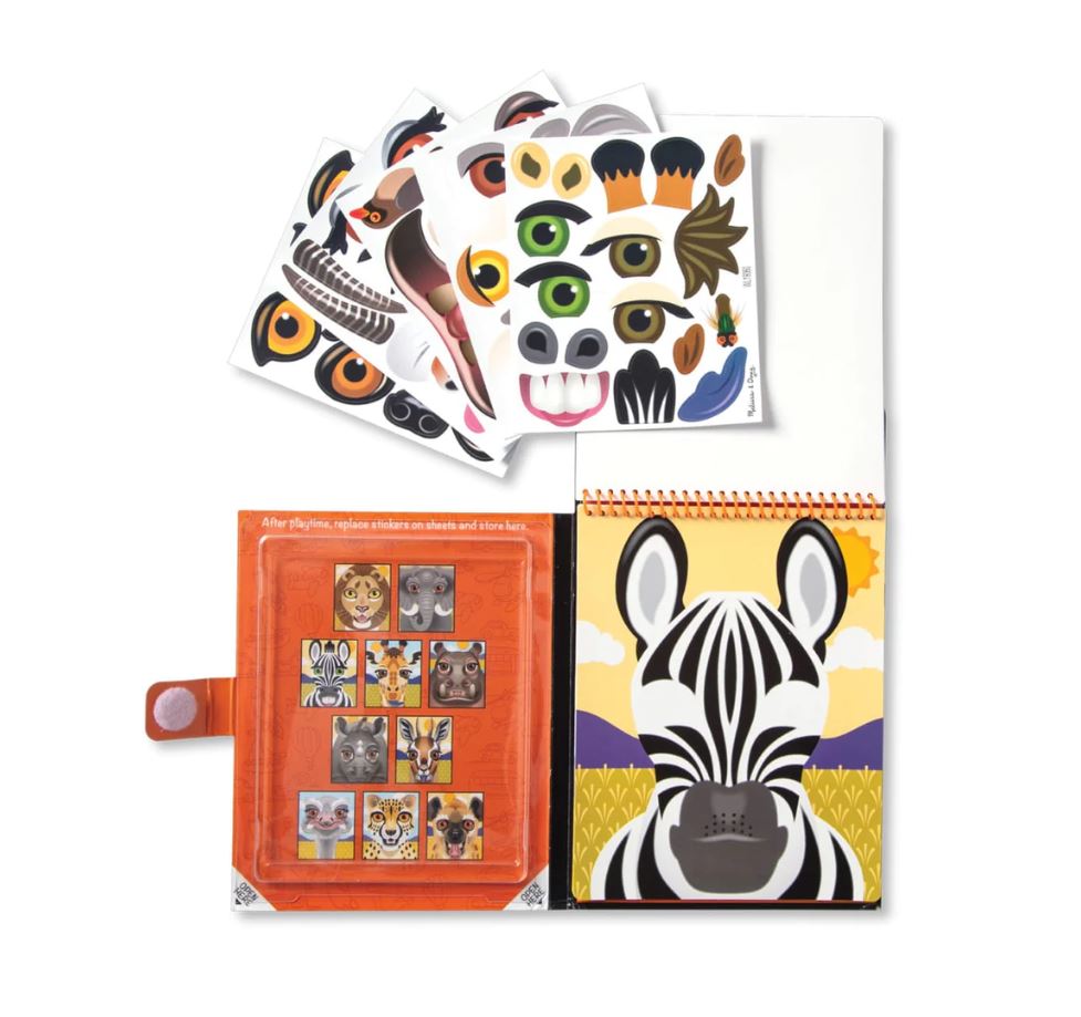 Melissa & Doug On The Go - Reusable Sticker Pad - Safari