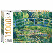 Mindbogglers Gold 1000 Piece Puzzle Bridge Over a Pond of Water Lilies