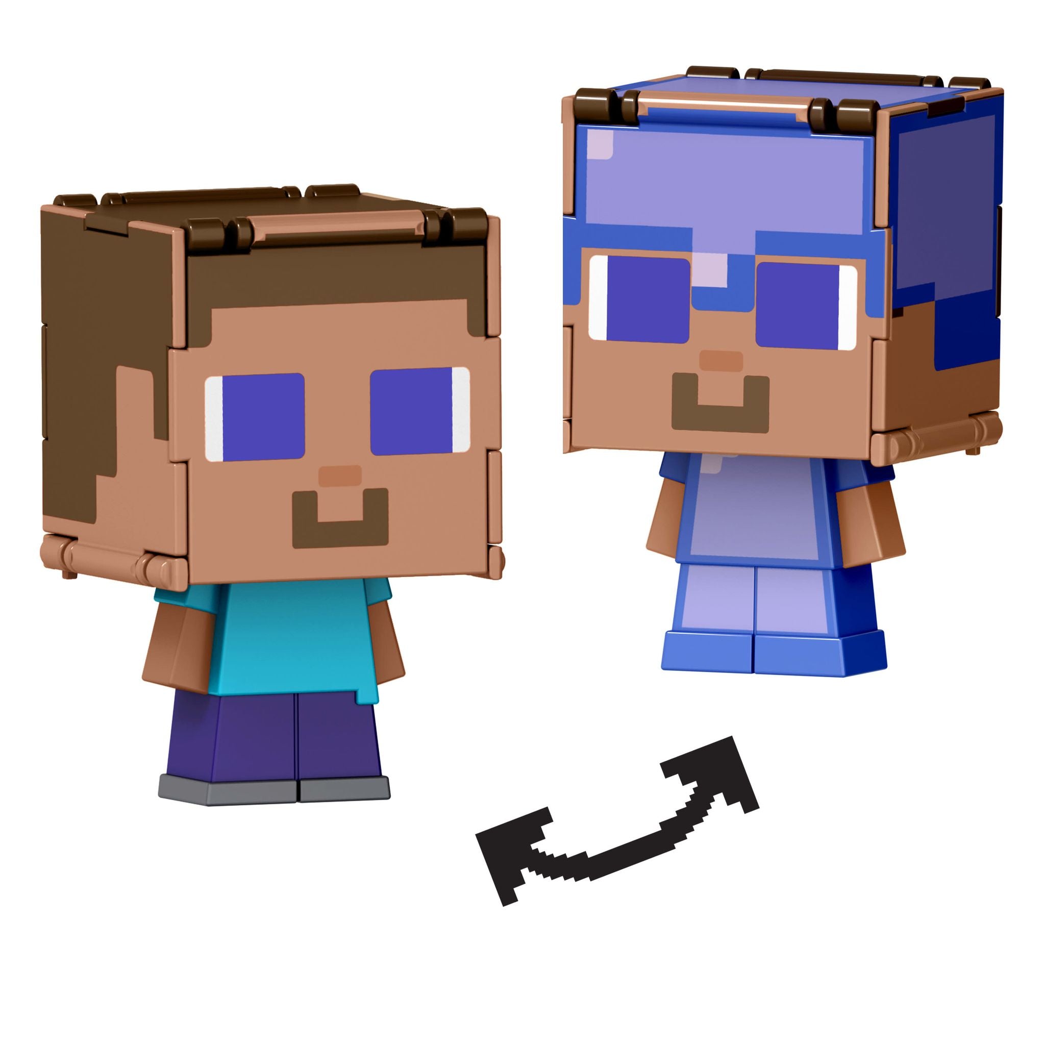 Minecraft Flippin' Figs - Steve & Steve In Enchanted Armor
