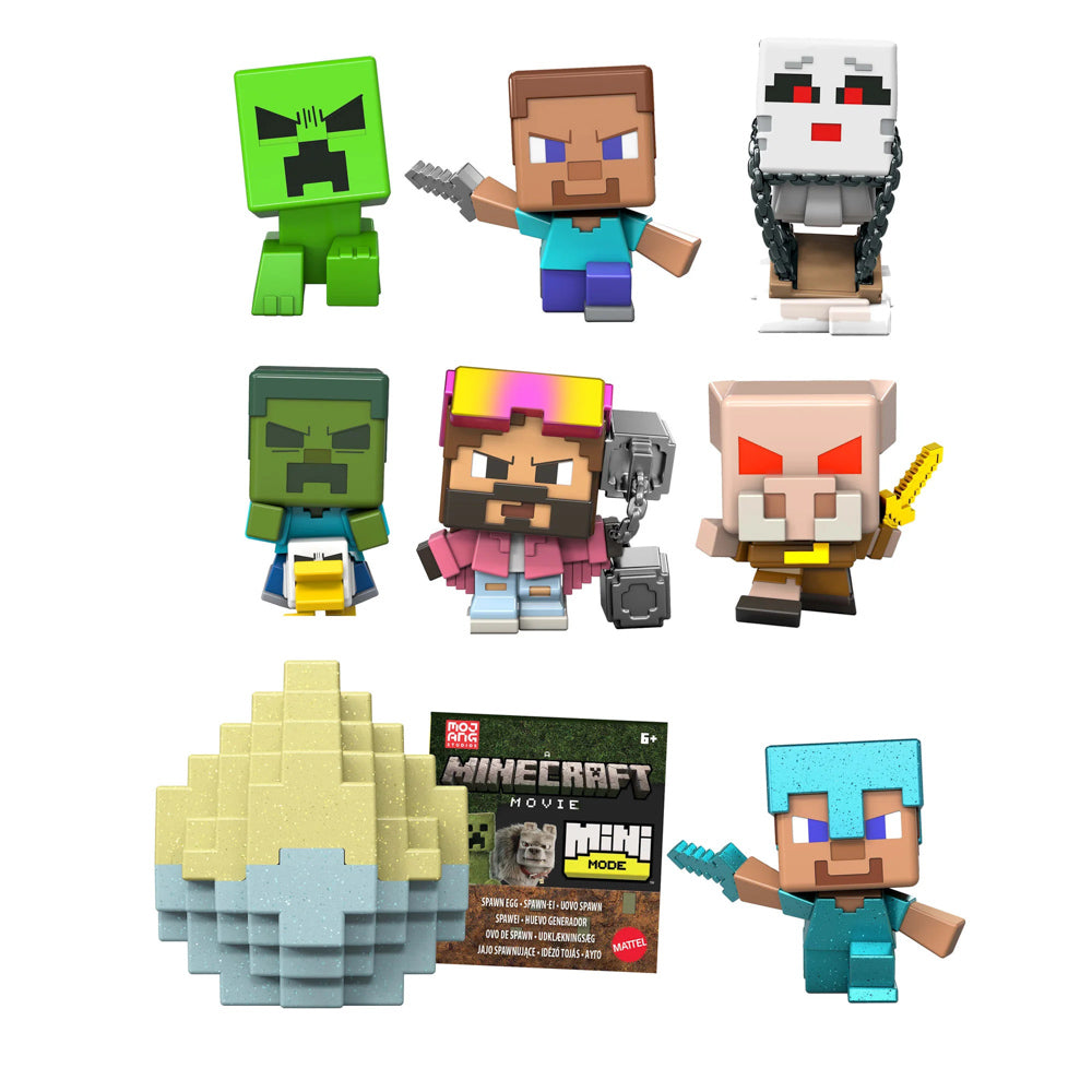 Collect all characters in the Minecraft Mini Mode Spawn Egg Blind Capsule surprise toy