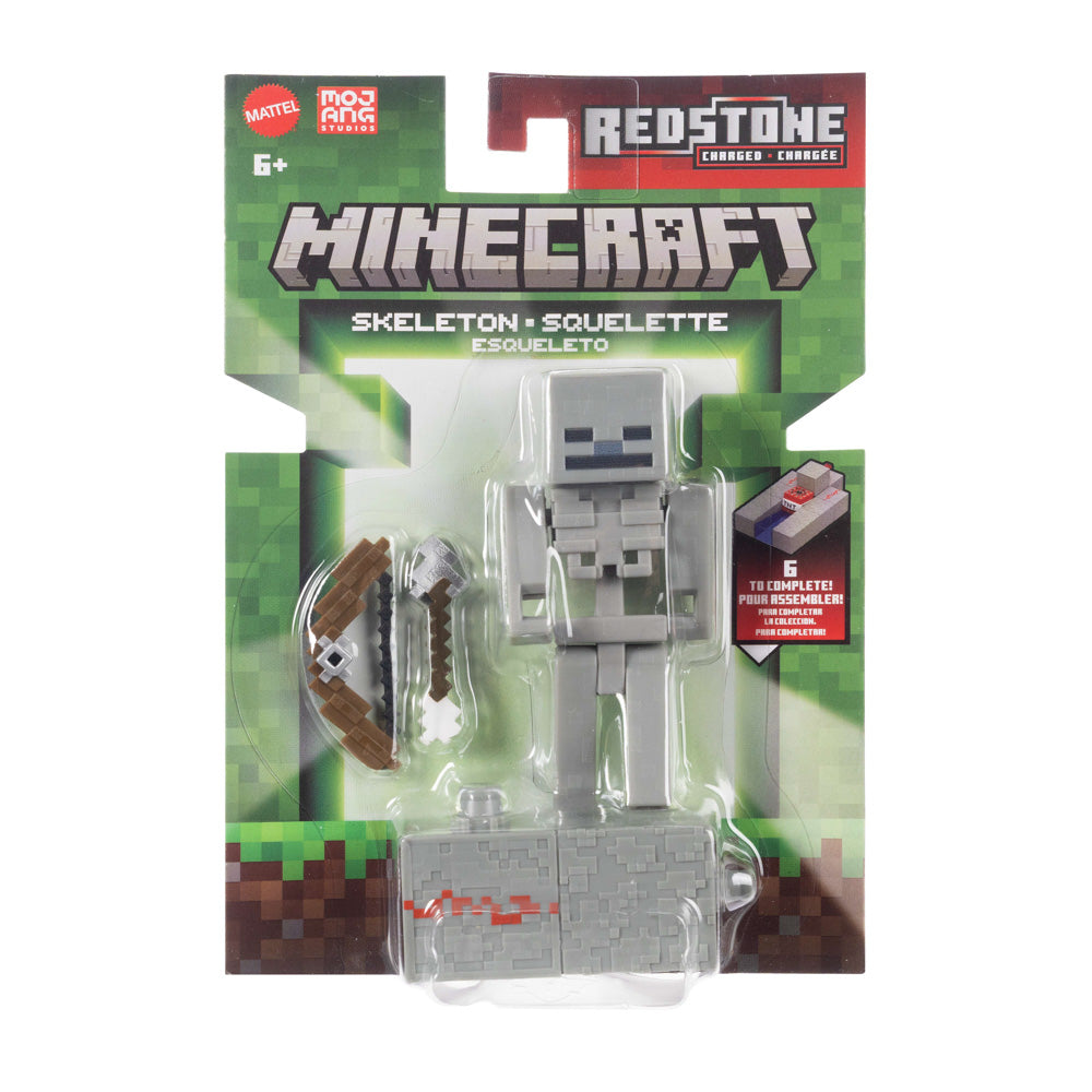 Minecraft Redstone Charged Action Figure - Skeleton toy, in packaging