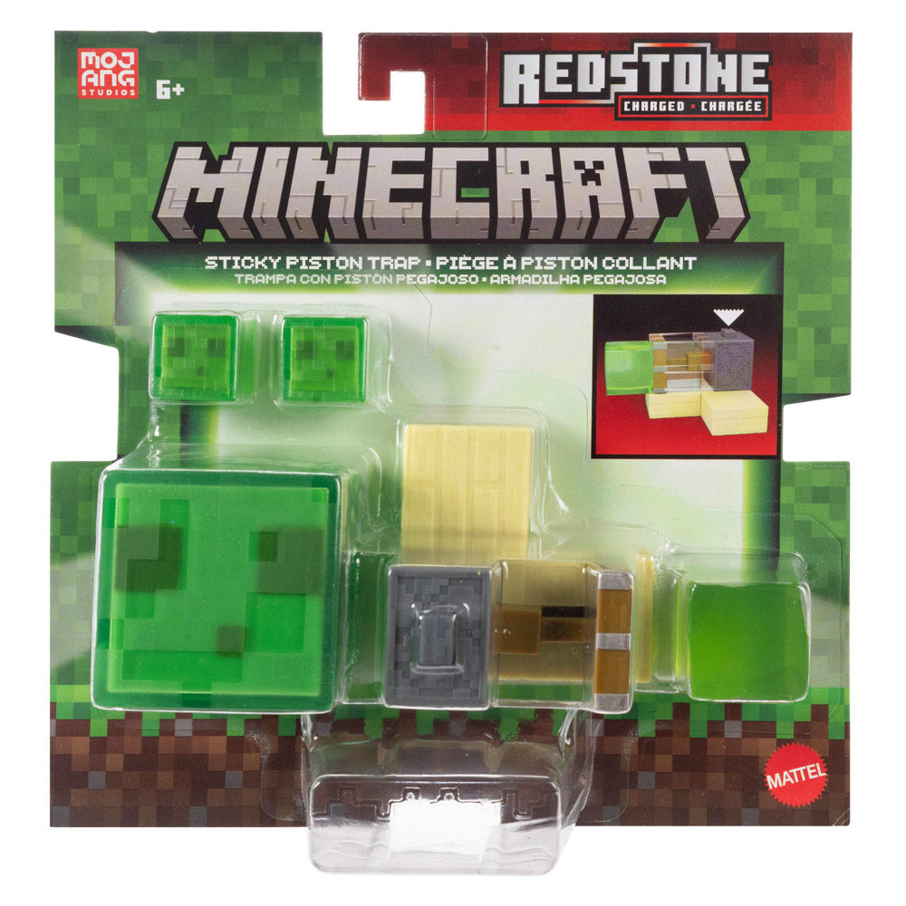 Minecraft Redstone Sticky Piston Trap Set Figure, in packaging