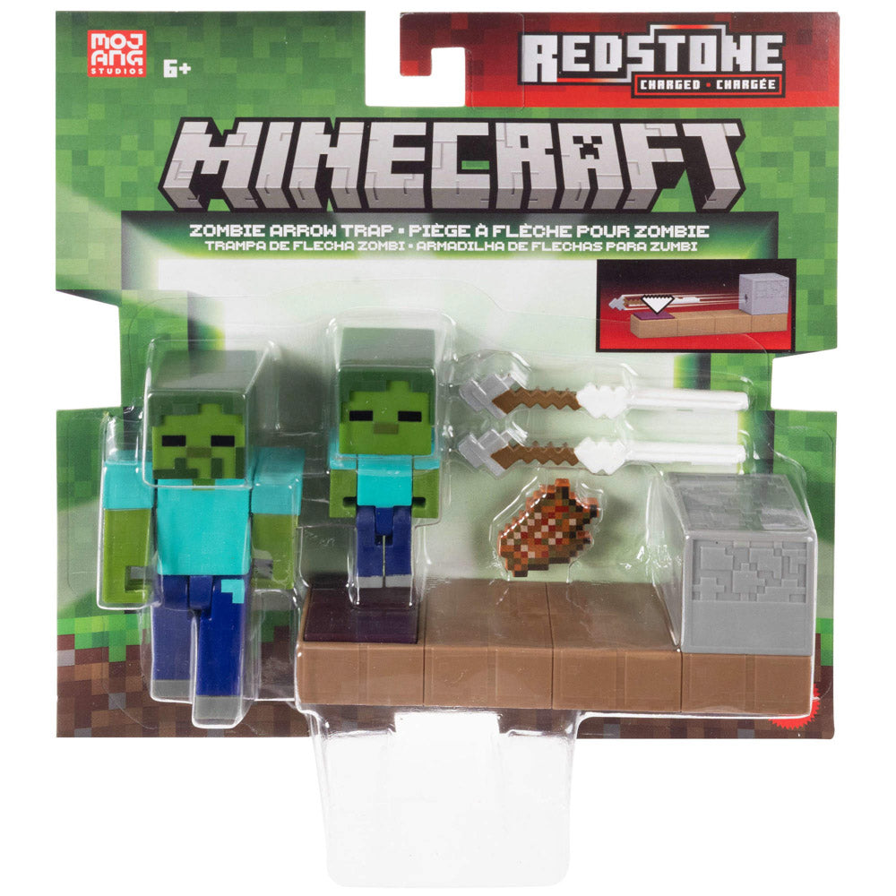 Minecraft Redstone Zombie Arrow Trap Figure toy, in packaging