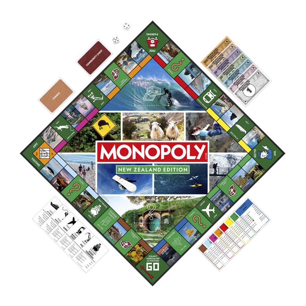 Monopoly Board Game - Here and Now New Zealand Edition.