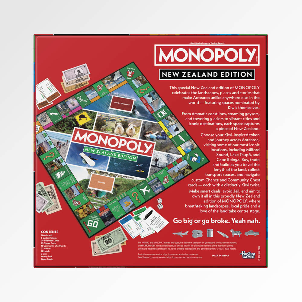 Monopoly Board Game - Here and Now New Zealand Edition.
