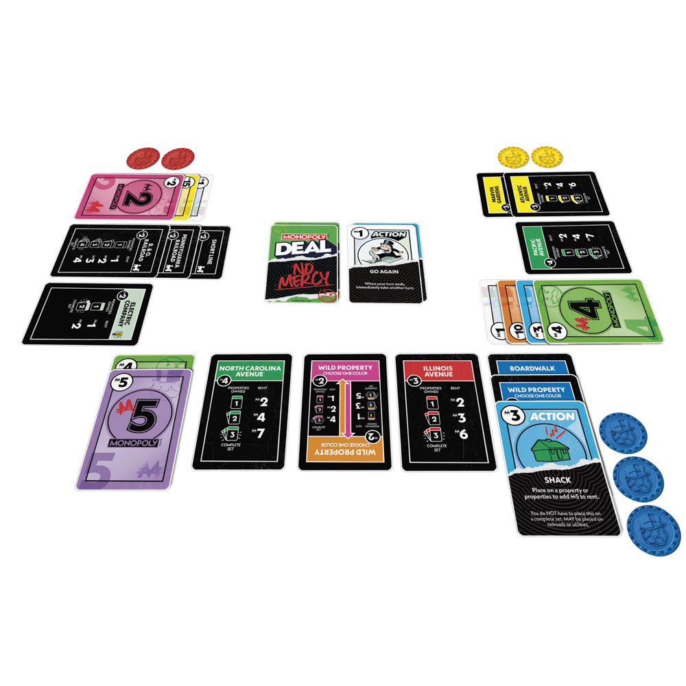 2-5 players can play the Monopoly Deal No Mercy Card Game