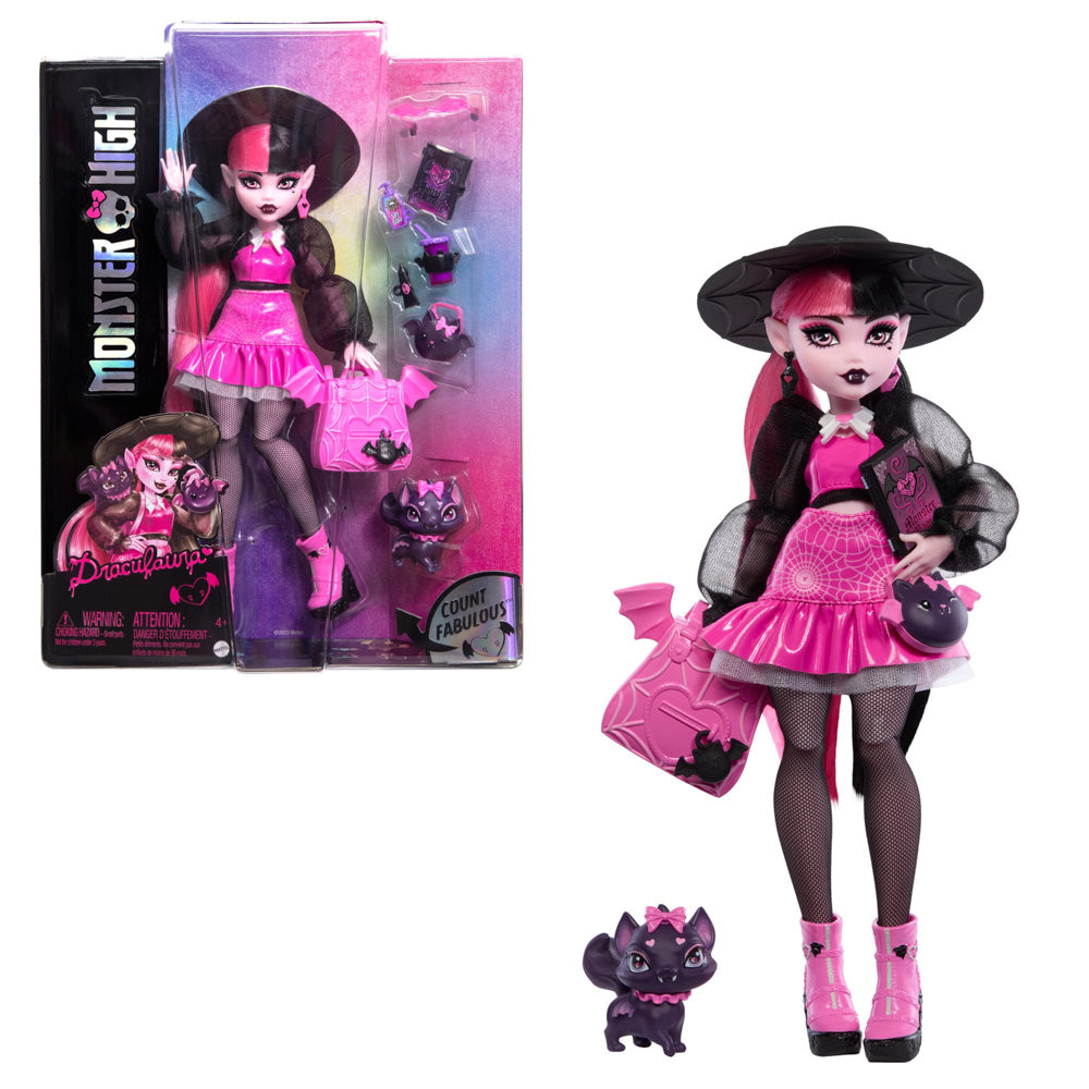 Monster High Fashion Doll - Draculaura with Hat.