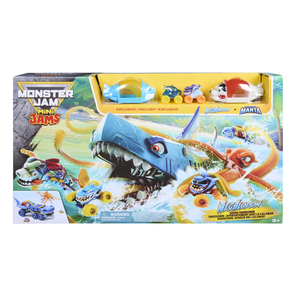 Monster Jam Mini Jams Megalodon Squid Takedown Playset