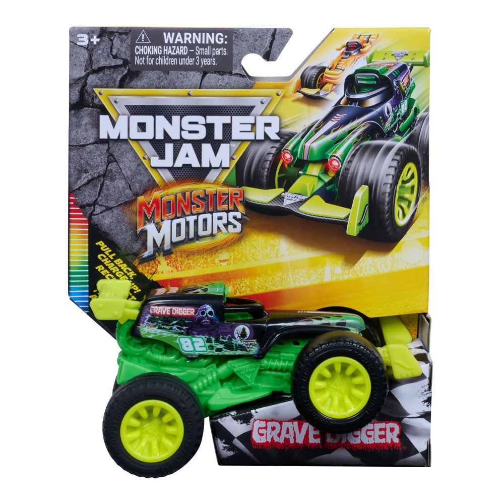 Monster Jam 1:64 Monster Motors Grave Digger truck toy.